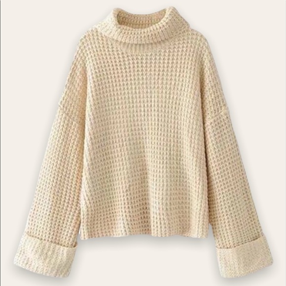 Goodnight Macaroon Sweaters - Goodnight Macaroon Cream Crop Turtleneck Sweater